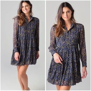 Zadig & Voltaire Lightweight Chiffon Rapidy Crinkle Print Etoiles Dress Sz L NWT